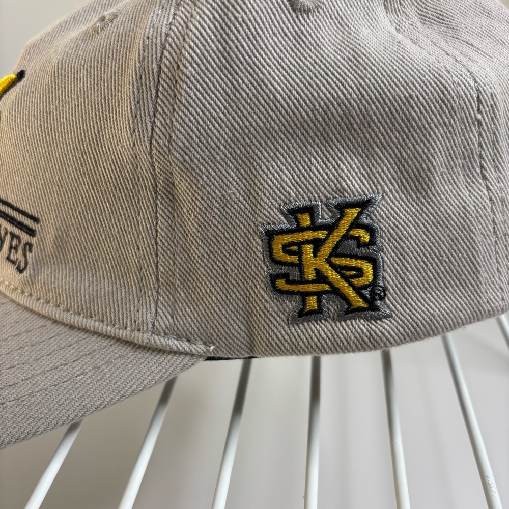 Atlanta Braves Kennesaw State Canvas Beige Baseball Cap/Yellow Detail Strap Back - Picture 3 of 8